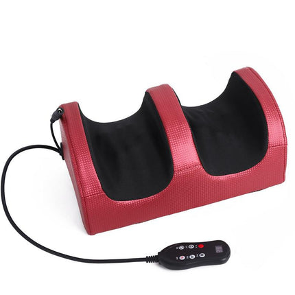 Electric Kneading Foot Massager Red device with remote control on a white background
