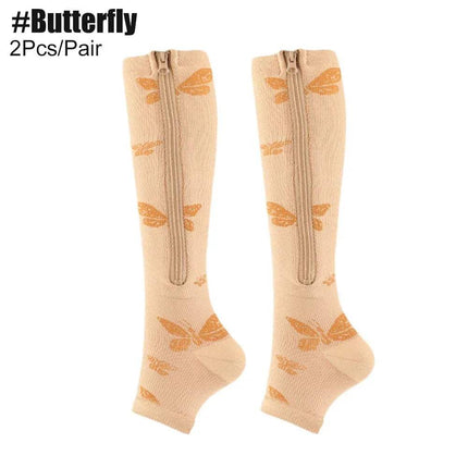 Zipper Compression Socks Knee-High Support for Circulation & Comfort - Astoria Lifestyle