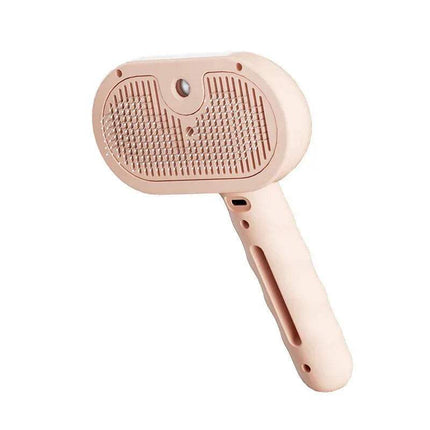 Pink Pet Steam Grooming Comb 3-in-1 Self-Cleaning Mist Brush for easy and efficient pet grooming. - Astoria Lifestyle