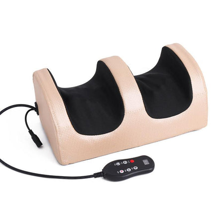 Electric Kneading Foot Massager Beige with control panel on a white background