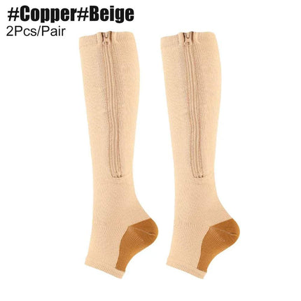 Zipper Compression Socks Knee-High Support for Circulation & Comfort - Astoria Lifestyle