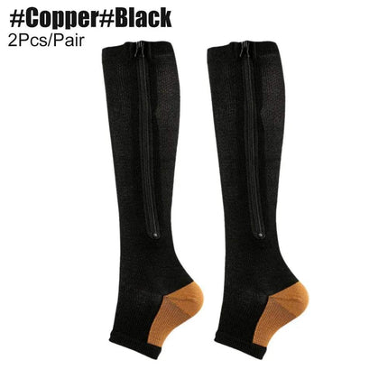 Zipper Compression Socks Knee-High Support for Circulation & Comfort - Astoria Lifestyle