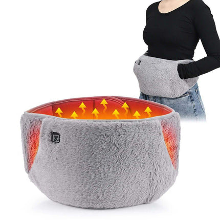 Electric Heating Waist Belt providing warmth and pain relief, worn comfortably around the waist with cozy design.