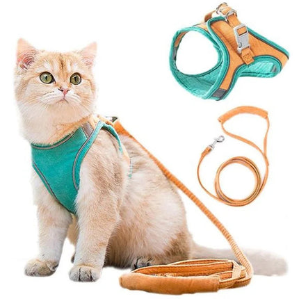 Cat Vest Harness Leash Set Adjustable Reflective Pet Harness Astoria Lifestyle