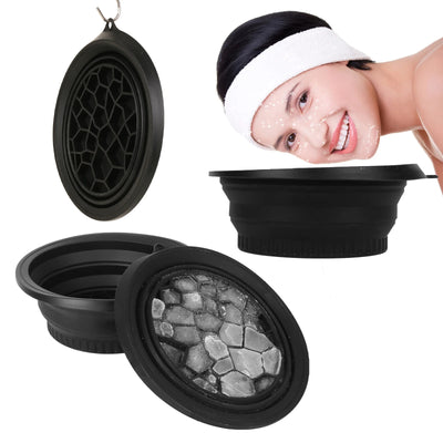Facial Ice Bath Bowl shown with a woman using it for skin rejuvenation and pore tightening.