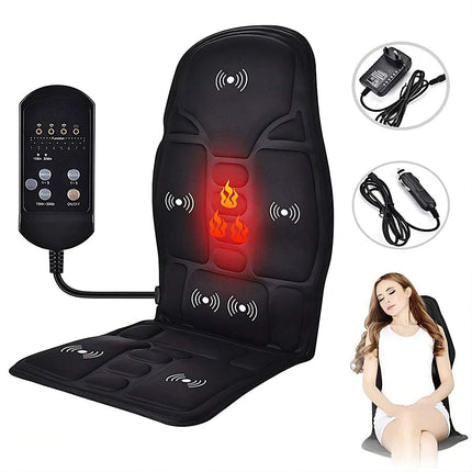 Multi-Mode Vibrating Massage Chair Pad with heat, remote control, and soothing body massage features.