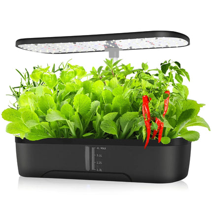 12 Pods Hydroponics Growing System with LED lights for indoor herb garden and vegetables.