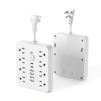 14-in-1 Multifunctional Power Strip with multiple outlets and USB ports for efficient charging