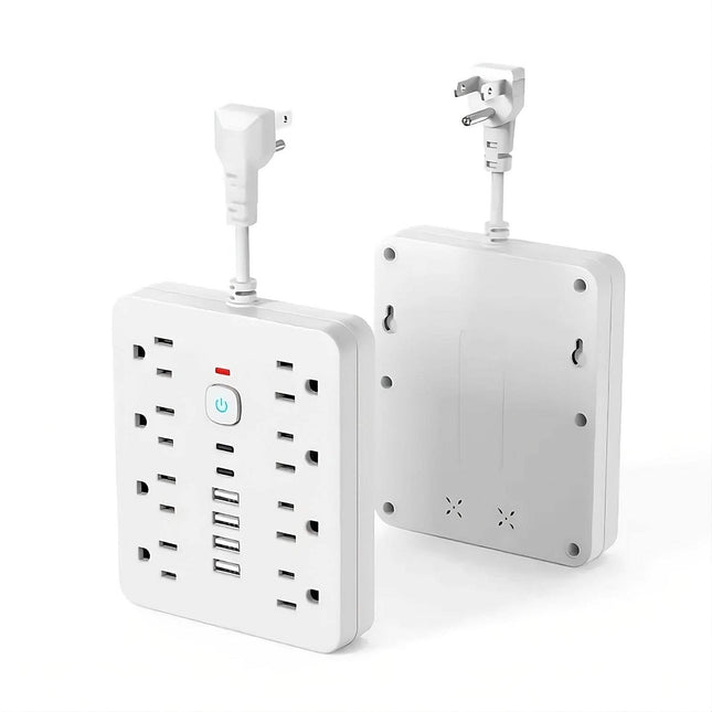 14-in-1 Multifunctional Power Strip with multiple outlets and USB ports for efficient charging