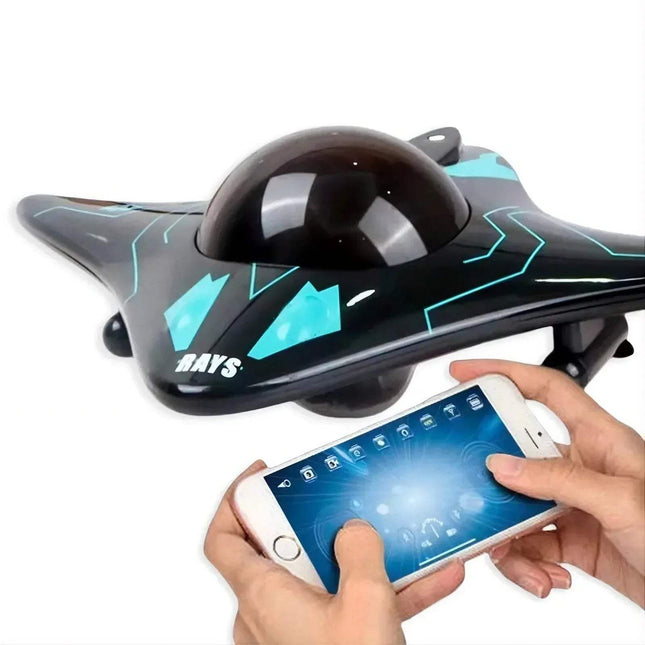 RC Boat with Camera remote-controlled boat operating with smartphone for real-time underwater photography