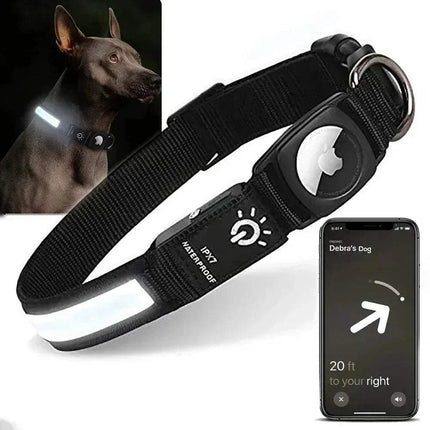 LED Dog Collar with AirTag Holder Waterproof & High Visibility Astoria Lifestyle