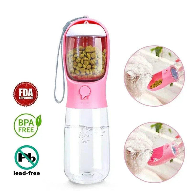 Portable Water Bottle for Dogs with Food Container On the Go Astoria Lifestyle