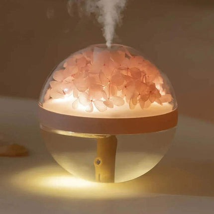 270ML Flower Air Humidifier Decorative diffuser with flowers and steam on a soft background