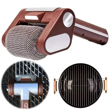 Electric Grill Cleaner Roller cordless BBQ cleaning brush tool for quick grease removal and safe grill maintenance. Astoria Lifestyle
