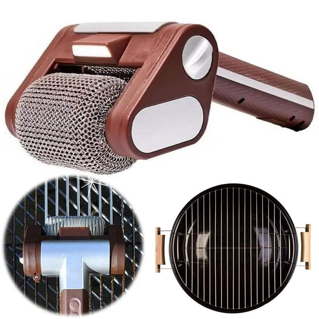 Electric Grill Cleaner Roller cordless BBQ cleaning brush tool for quick grease removal and safe grill maintenance. Astoria Lifestyle