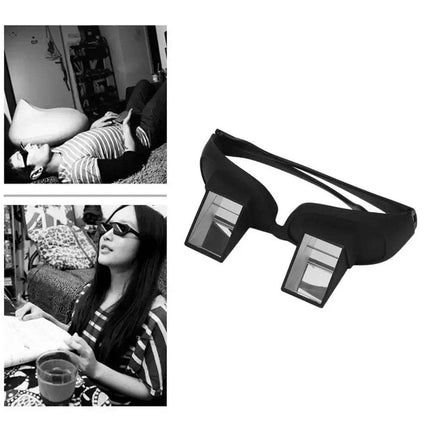 Lazy Reading Glasses for comfortable reading while lying down, featuring a 90-degree prism mirror system. Astoria Lifestyle