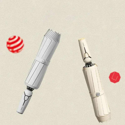 Xiaomi Full Automatic Reverse Umbrella in white and beige colors with sleek design and innovative features. - Astoria Lifestyle
