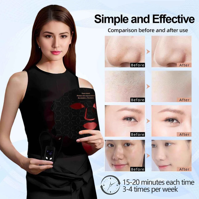 Facial Red Light Therapy Mask LED Skin Rejuvenation Device Astoria Lifestyle