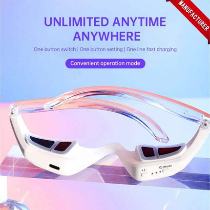 3D Red Light EMS Eye Massager with transparent design and convenient operation mode for eye care therapy. Astoria Lifestyle