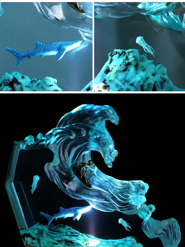 Sea Resin Ocean Figurine featuring a vibrant underwater scene with fish, seaweed, and ocean elements. Astoria Lifestyle