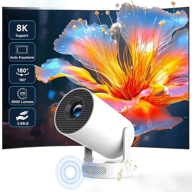 Projector HY300 Pro Smart WiFi Bluetooth 4K Supported Projector