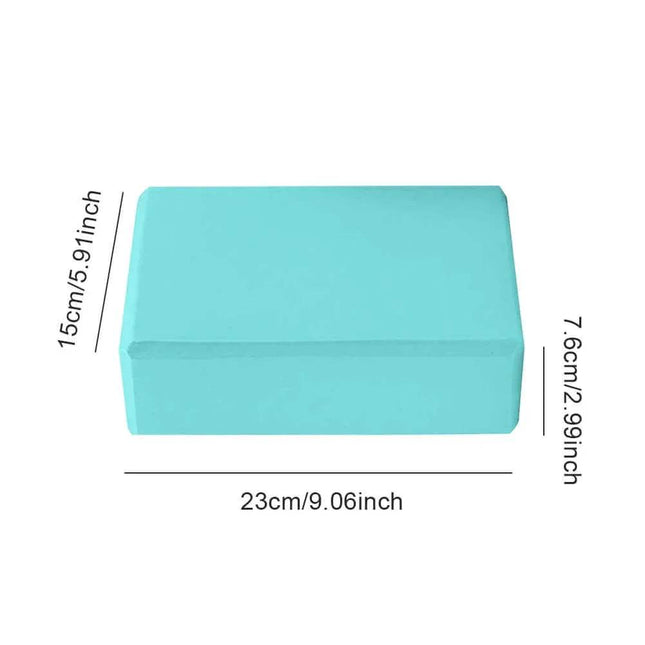 2x Yoga Block Set in teal color with dimensions 23cm x 15cm x 7.6cm, ideal for stability and deeper poses.