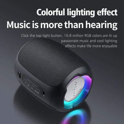 Zealot S53 Portable Bluetooth Speaker with colorful lighting effect and RGB colors for immersive music experience. - Astoria Lifestyle