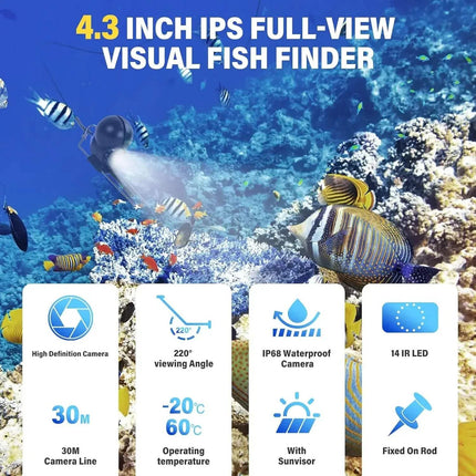 Portable Fishing Camera 4.3” LCD Fish Finder 1080P Underwater View Astoria Lifestyle