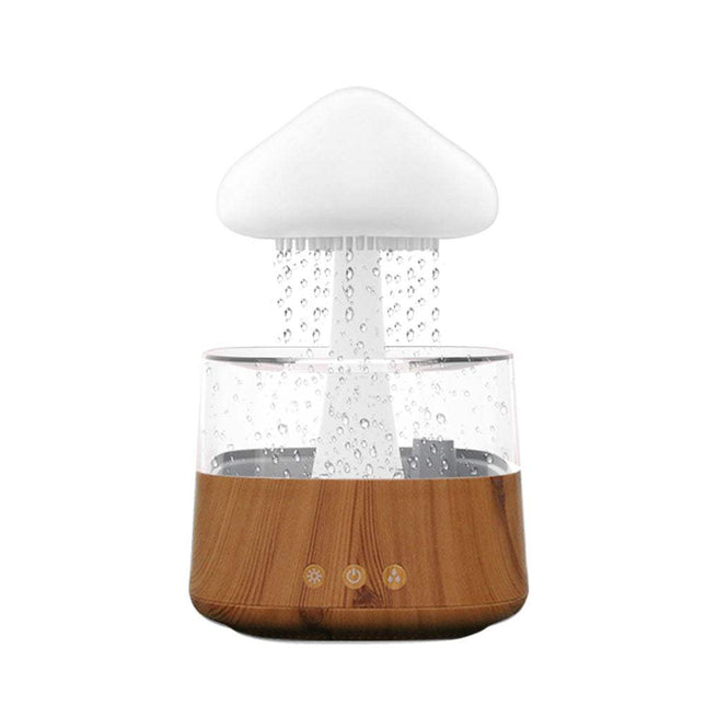 Mushroom Rain Air Humidifier releasing a mist with LED light, designed for aromatherapy and indoor hydration. Astoria Lifestyle