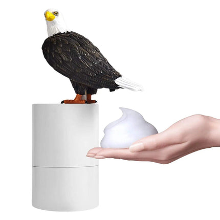 Pigeon Shape Soap Dispenser with eagle design dispensing foam soap. Astoria Lifestyle