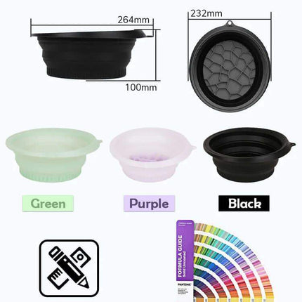 Facial Ice Bath Bowl product parameters showcasing different colors like green, purple, and black with custom color options.