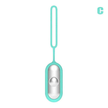 Hand-Held Sleep Aid in turquoise design, a compact device for faster, deeper sleep using microcurrent stimulation.