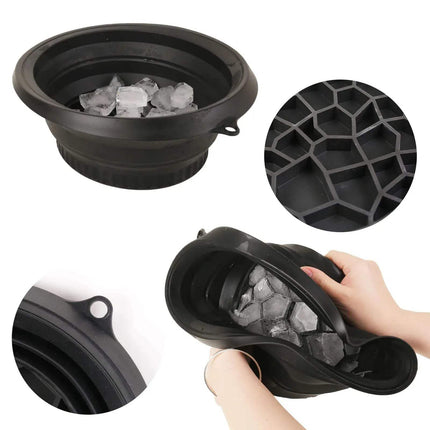 Facial Ice Bath Bowl filled with ice, showcasing its design for pore tightening and skin revival.