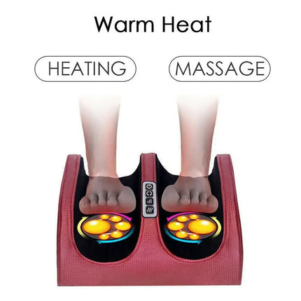 Electric Kneading Foot Massager with warm heat function on a white background