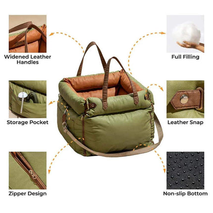 Dog Car Seat Bed with Safety Buckle Cozy & Secure Travel Bed for Pets Astoria Lifestyle