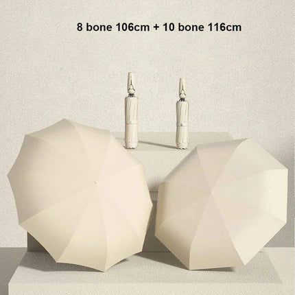 Xiaomi Full Automatic Reverse Umbrella displayed with 8 bone 106cm and 10 bone 116cm models on a neutral background. - Astoria Lifestyle