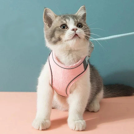 Cat Vest Harness Leash Set Adjustable Reflective Pet Harness Astoria Lifestyle