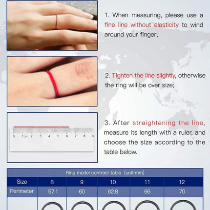 Jakcom R4 Smart Ring size selection guide with measuring instructions and ring size chart.