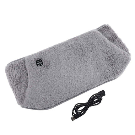 Electric Heating Waist Belt in gray with USB cable for pain relief and warmth.