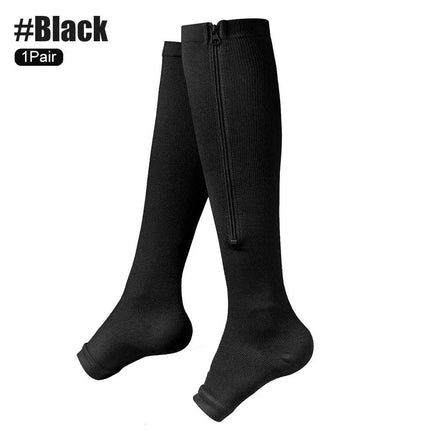 Zipper Compression Socks Knee-High Support for Circulation & Comfort - Astoria Lifestyle
