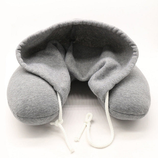 Hooded Travel Neck Pillow Memory Foam Support for Travel Rest Astoria Lifestyle