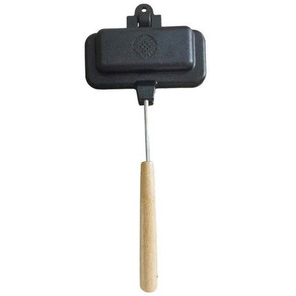 Double-Sided Non-Stick Foldable Sandwich Frying Pan Grill with wooden handle and non-stick surface. Astoria Lifestyle