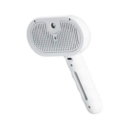 White Pet Steam Grooming Comb 3-in-1 Self-Cleaning Mist Brush for easy and efficient pet grooming. - Astoria Lifestyle