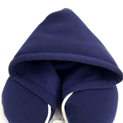 Hooded Travel Neck Pillow Memory Foam Support for Travel Rest Astoria Lifestyle