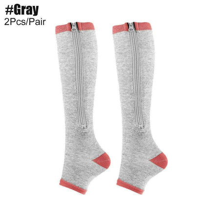Zipper Compression Socks Knee-High Support for Circulation & Comfort - Astoria Lifestyle