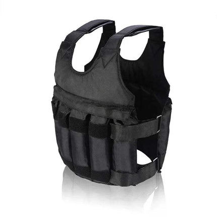 Black Adjustable Weighted Vest for Strength & Endurance Training on a white background