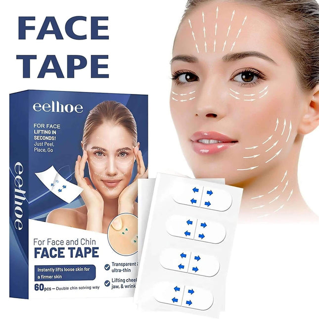 Anti Wrinkle Beauty Stickers for instant face lift and tight skin, featuring transparent patches for facial contouring.