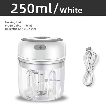 Electric Kitchen Food Chopper with USB cable on a white background