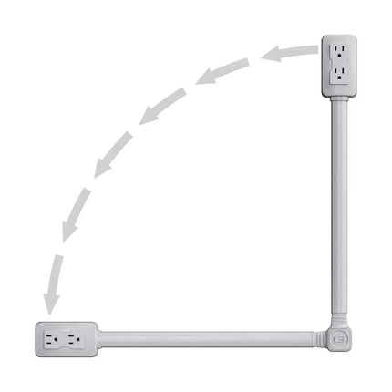Electrical Stick Outlet Extender Two power outlets with a flexible cable on a white background