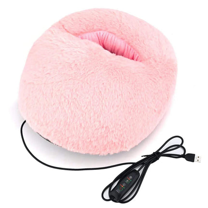 USB Electric Feet Warmer in soft pink design for cozy comfort and warmth during winter.